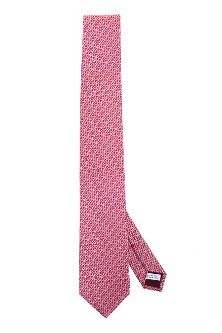 Shop SALVATORE FERRAGAMO  Cravatta: Salvatore Ferragamo cravatta in seta stampa Gancini.
Larghezza al fondo 8 cm.
Composizione: 100% seta.
Made in Italia.. 350785 REGALE-757580